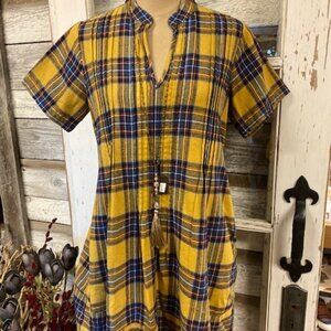 Yellow Plaid Women's Dress